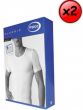 Palco Classic Basic T-Shirt με ανοιχτή λαιμόκοψη 2Τεμ. Μαύρο