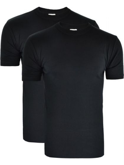 Palco Classic Basic T-Shirt με κλειστή λαιμόκοψη 2Τεμ. Μαύρο