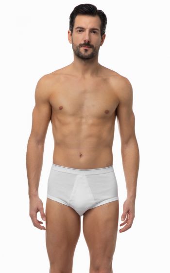 Minerva Classic Βαμβακερό Ανδρικό Σλιπ με Εξωτερικό Λάστιχο & άνοιγμα 3τμχ