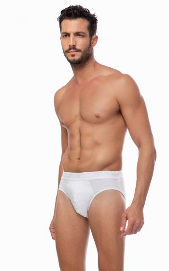 Minerva Mengear Basic Ανδρικό Mini Brief Βαμβακερό Σλιπ με Εξωτερικό Λάστιχο 2 τμχ