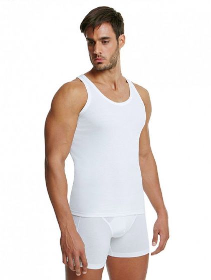 Palco Classic Basic Ανδρική Φανέλα Σπορ Ρεβέρ 2Τεμ. Λευκό